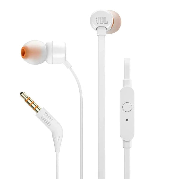 SŁUCHAWKI PRZEWODOWE JBL T110 DOKANAŁOWE MINI JACK 3.5MM - BIAŁE