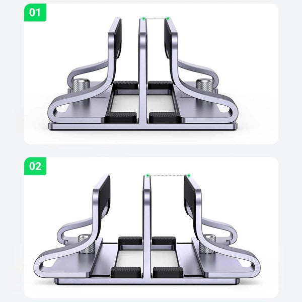 UGREEN STOJAK PIONOWY NA 2 URZĄDZENIA LP258 ALUMINIOWY NA LAPTOP TABLET - SREBRNY