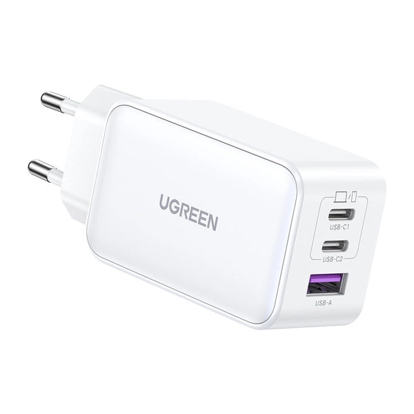 SZYBKA ŁADOWARKA SIECIOWA GAN UGREEN CD244 65W USB-A/ 2X USB-C BIAŁA