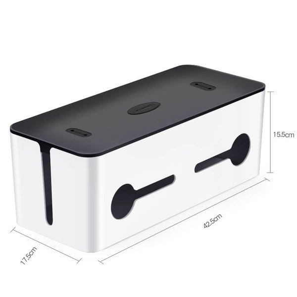 UGREEN ORGANIZER DO KABLI PUDEŁKO POJEMNIK NA LISTWY L 42,5X17,5X15,5CM CZARNO-BIAŁY (LP110)