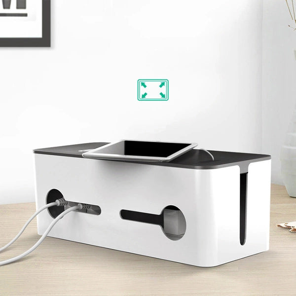 UGREEN ORGANIZER DO KABLI PUDEŁKO POJEMNIK NA LISTWY L 42,5X17,5X15,5CM CZARNO-BIAŁY (LP110)