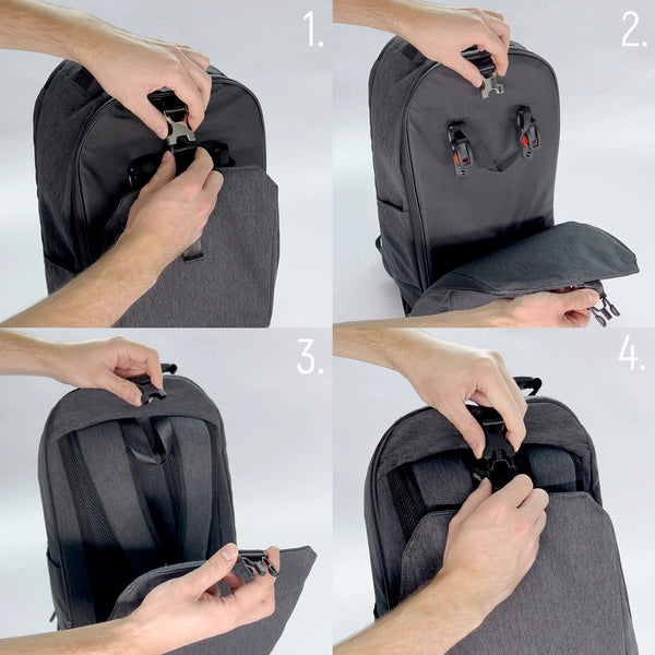 WOZINSKY TORBA ROWEROWA NA BAGAŻNIK PLECAK ROWEROWY ZE STELAŻEM 2W1 30L CZARNY (WBB33BK)