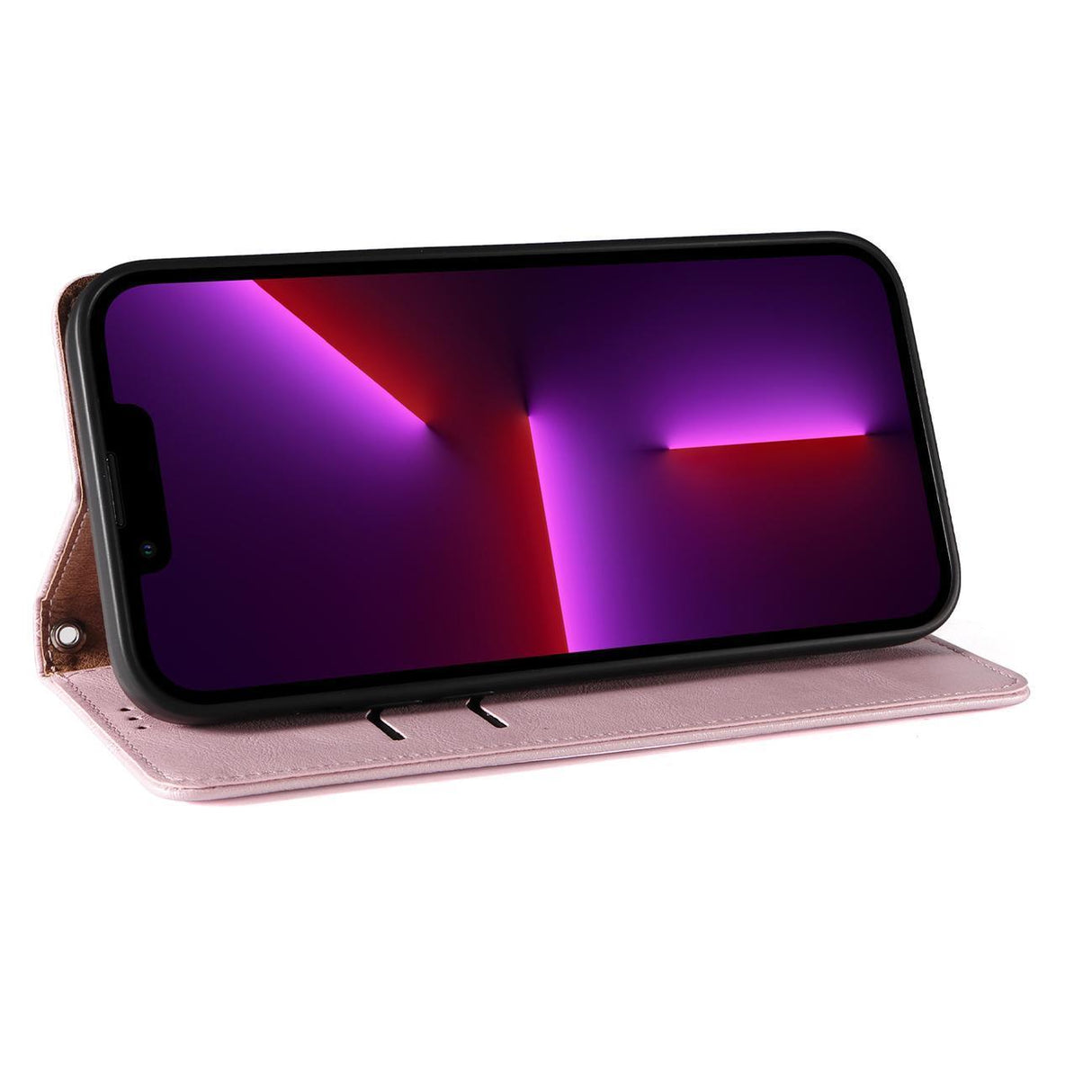 ETUI MAGNET STRAP CASE ETUI IPHONE 14 PRO MAX POKROWIEC Z KLAPKĄ PORTFEL MINI SMYCZ PODSTAWKA RÓŻOWE