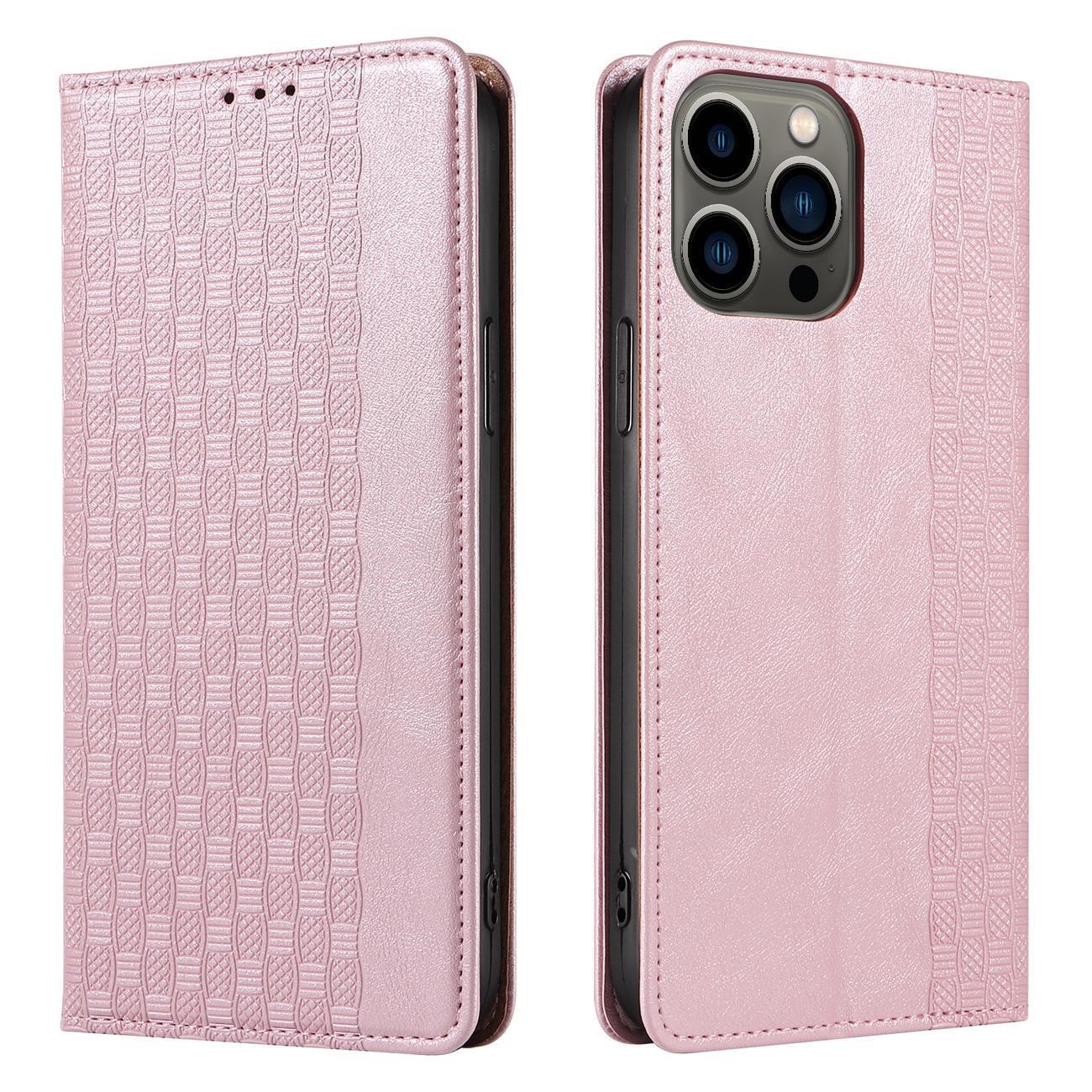 ETUI MAGNET STRAP CASE ETUI IPHONE 14 PRO MAX POKROWIEC Z KLAPKĄ PORTFEL MINI SMYCZ PODSTAWKA RÓŻOWE
