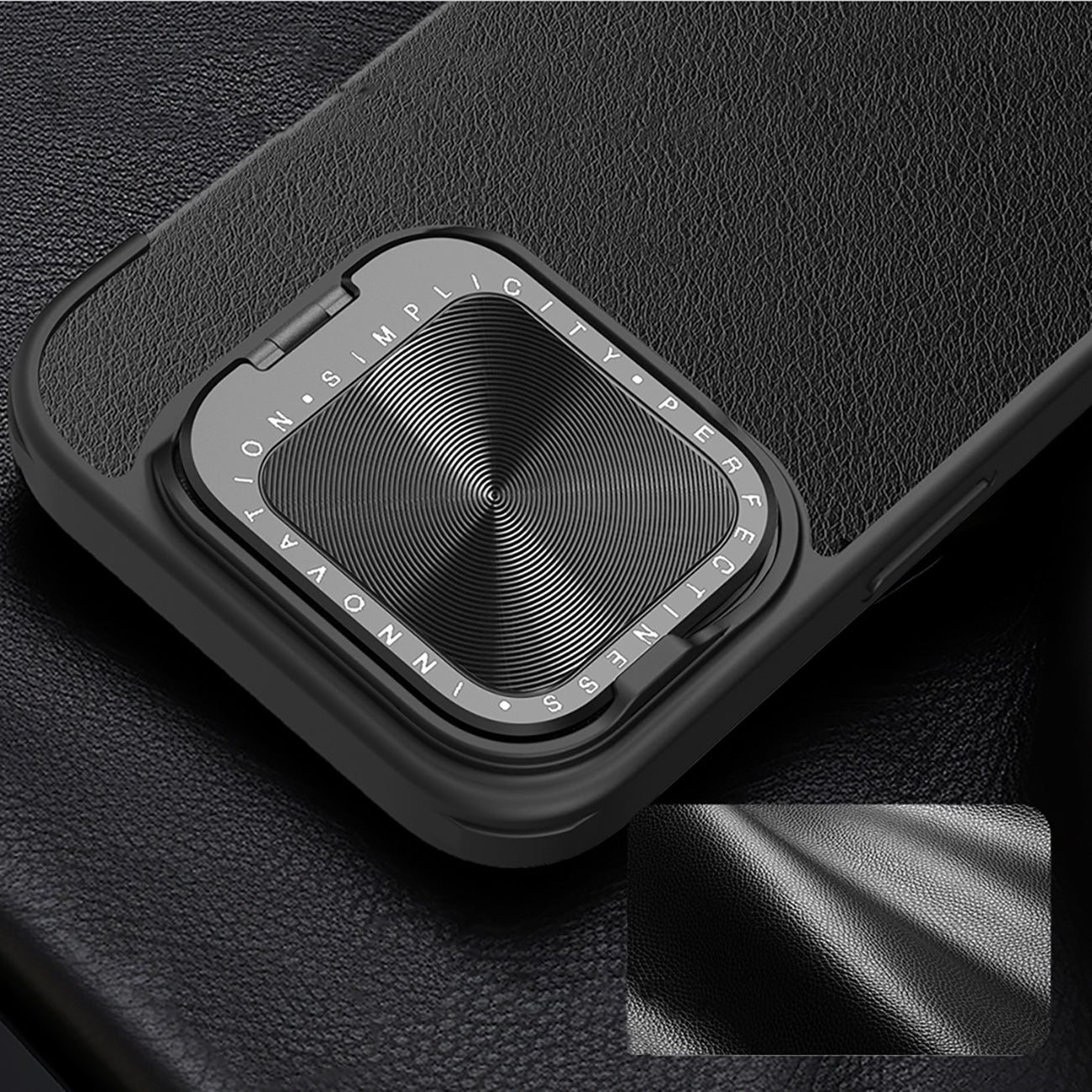 ETUI NILLKIN QIN PROP LEATHER CASE Z OSŁONĄ NA APARAT I PODSTAWKĄ NA IPHONE 16 PRO MAX - CZARNE