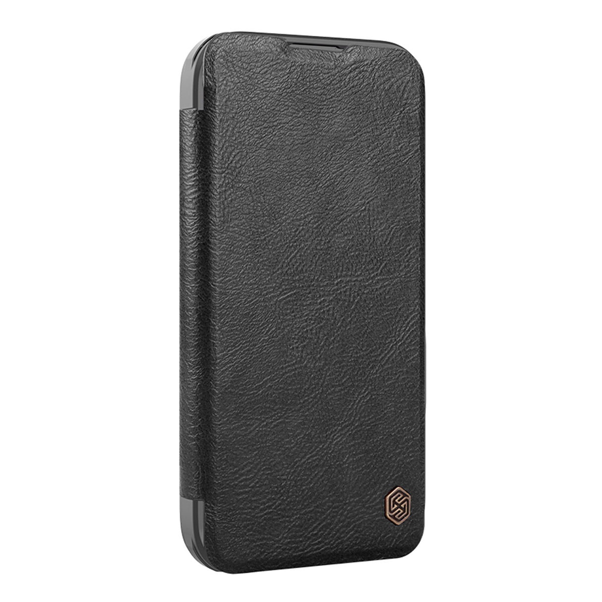ETUI NILLKIN QIN PROP LEATHER CASE Z OSŁONĄ NA APARAT I PODSTAWKĄ NA IPHONE 16 PRO - CZARNE