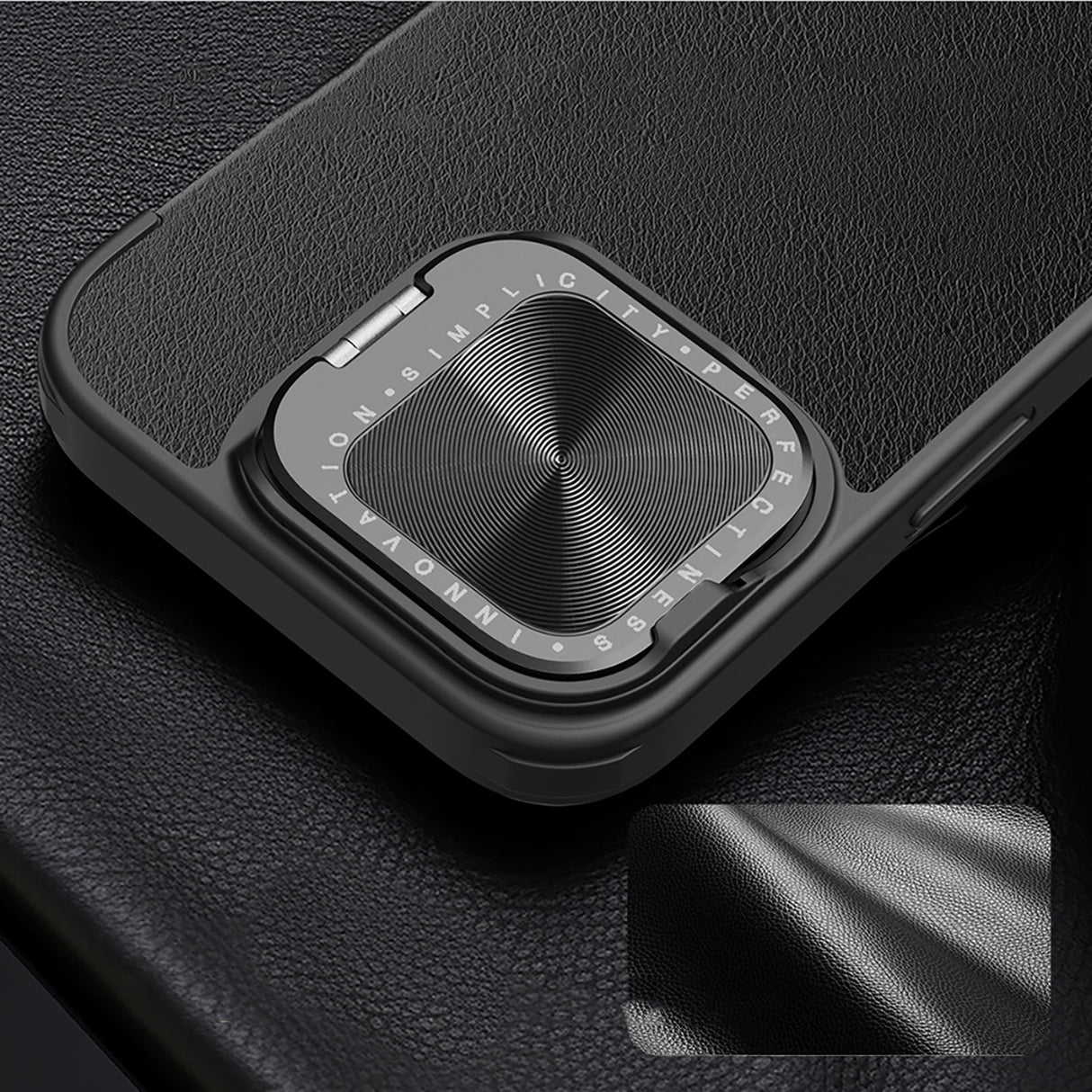 ETUI NILLKIN QIN PROP LEATHER CASE Z OSŁONĄ NA APARAT I PODSTAWKĄ NA IPHONE 16 - CZARNE