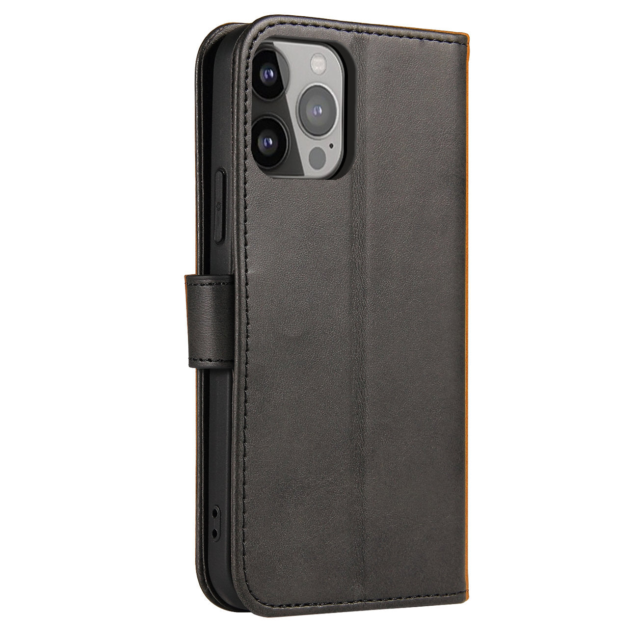 ETUI PORTFEL Z KLAPKĄ PODSTAWKĄ DO IPHONE 15 PRO MAX MAGNET CASE - CZARNE