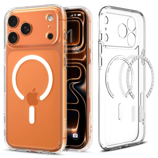ETUI SPIGEN ULTRA HYBRID MAG MAGSAFE IPHONE 17 PRO MAX CLEAR/WHITE BIAŁE