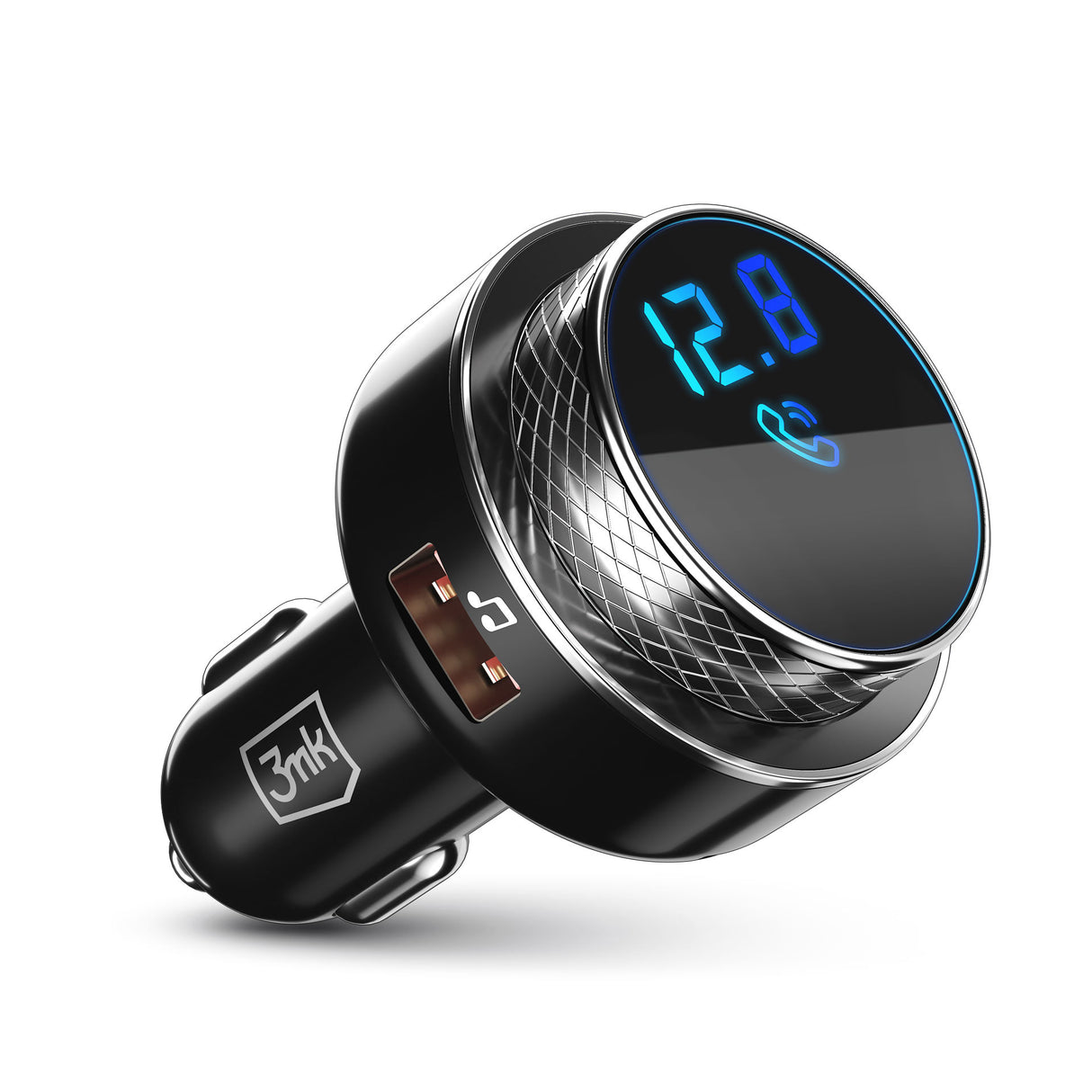 TRANSMITER FM 3MK HYPER 23W QC USB 2A BLACK/SILVER CZARNY