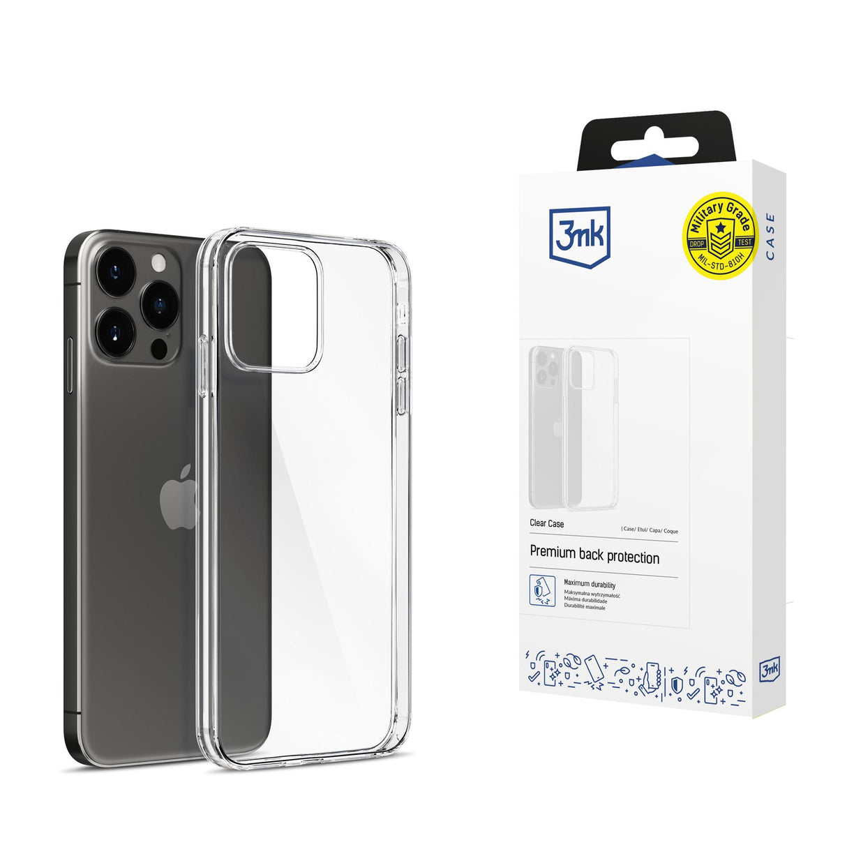 ETUI APPLE IPHONE 15 PRO - 3MK CLEAR CASE