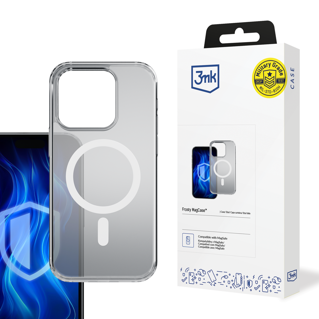 ETUI APPLE IPHONE 15 PLUS - 3MK FROSTY MAGCASE WHITE BIAŁE