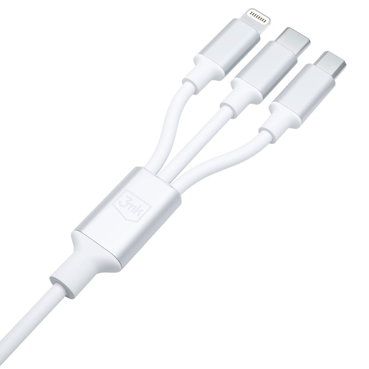 KABEL 3W1 3MK HYPER CABLE 3IN1 A/C TO C/MICRO/LIGHTNING 1.5M WHITE BIAŁY