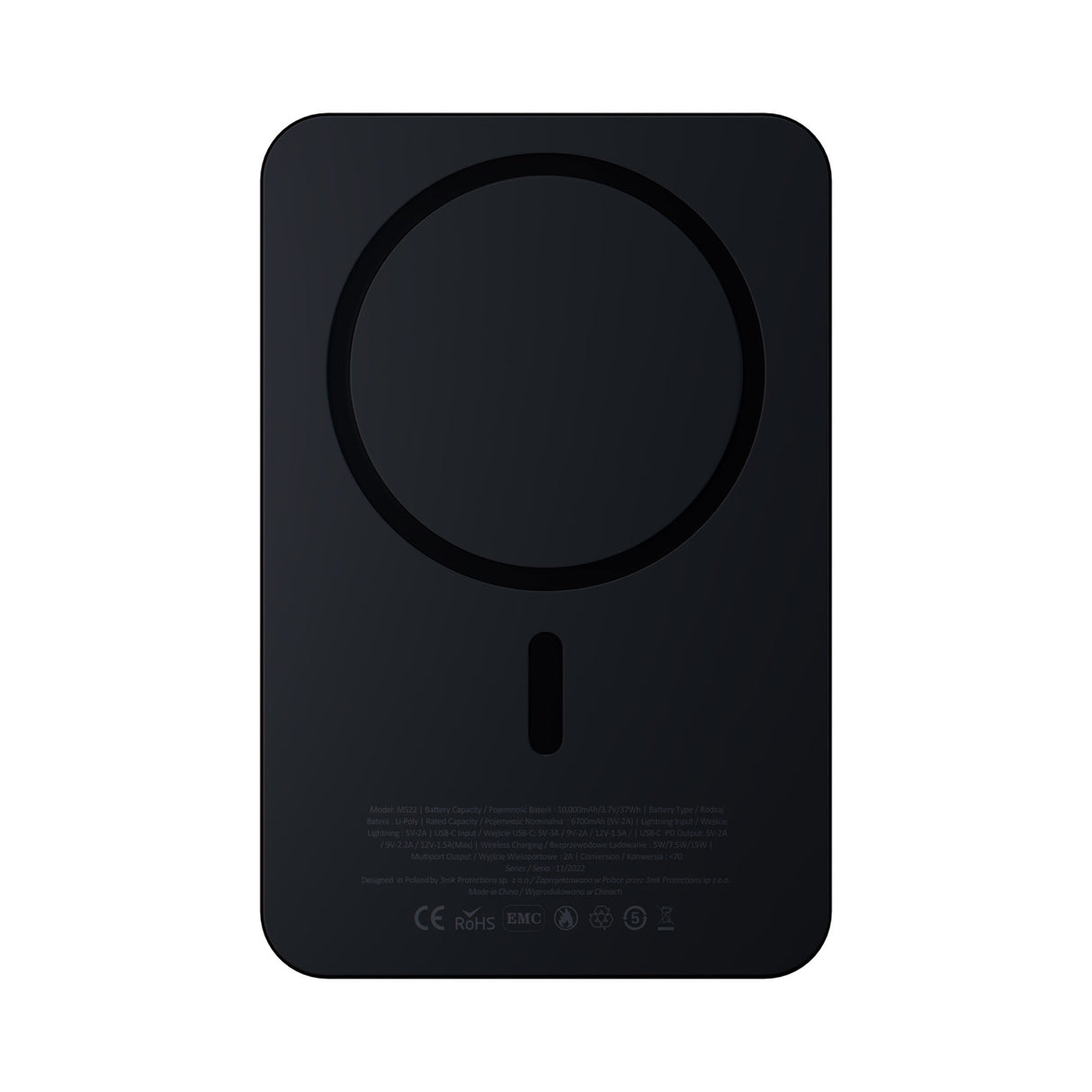 POWERBANK 3MK HARDY MAGSYNERGY NI+ 10,000MAH 22.5W USB 1C1L-BLACK CZARNY