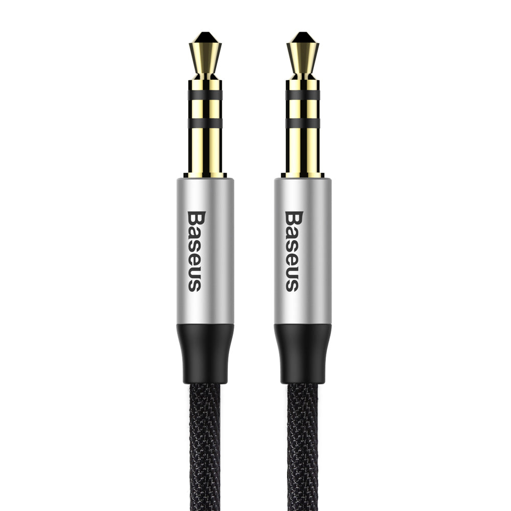 BASEUS KABEL AUDIO YIVEN M30 JACK 3,5 MM - JACK 3,5 MM 1,5 M SREBRNO-CZARNY