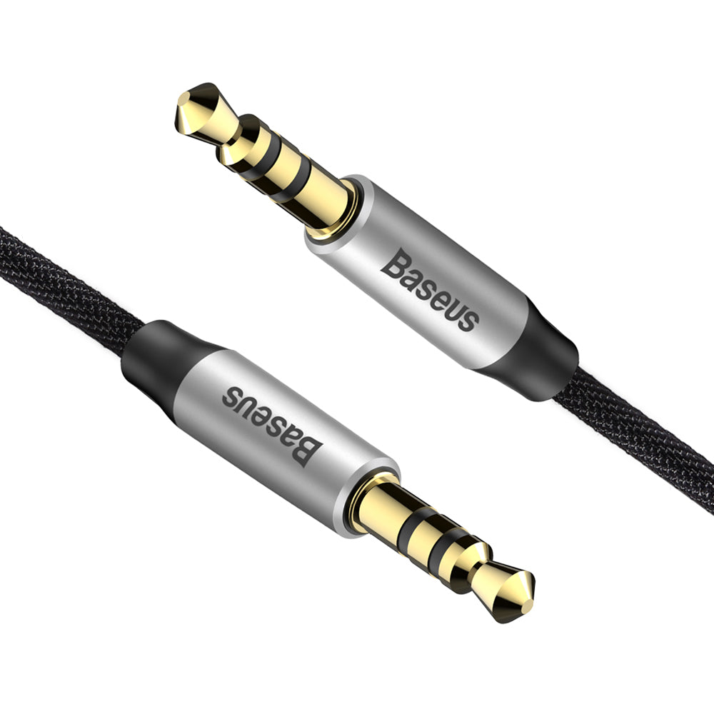 BASEUS KABEL AUDIO YIVEN M30 JACK 3,5 MM - JACK 3,5 MM 1,5 M SREBRNO-CZARNY
