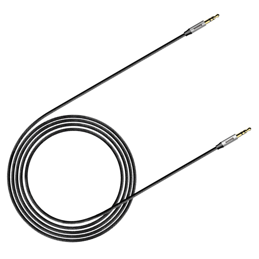 BASEUS KABEL AUDIO YIVEN M30 JACK 3,5 MM - JACK 3,5 MM 1,5 M SREBRNO-CZARNY
