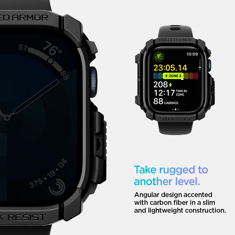 PASEK NAKŁADKA SPIGEN RUGGED ARMOR APPLE WATCH 10 (42 MM) CZARNY
