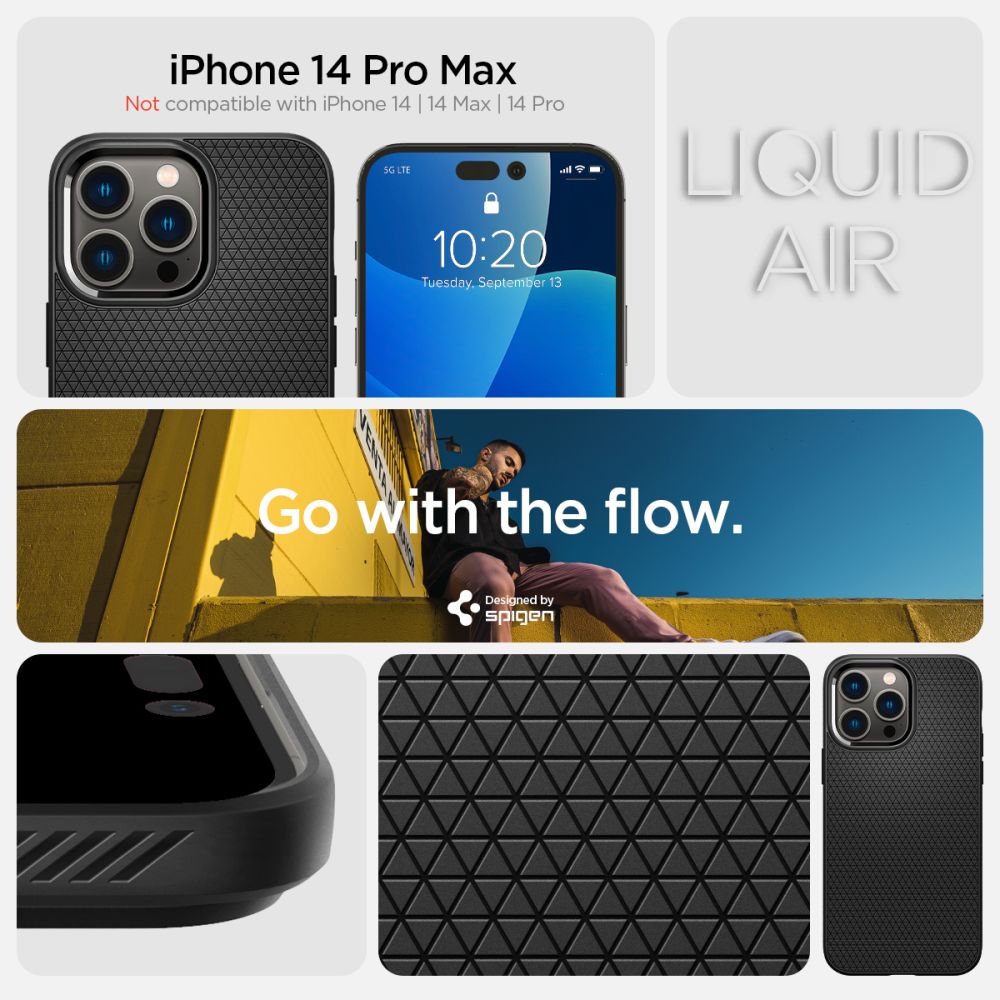 ETUI SPIGEN LIQUID AIR IPHONE 14 PRO MAX CZARNE