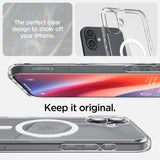ETUI SPIGEN ULTRA HYBRID MAG MAGSAFE IPHONE 16 PLUS TRANSPARETNO BIAŁE