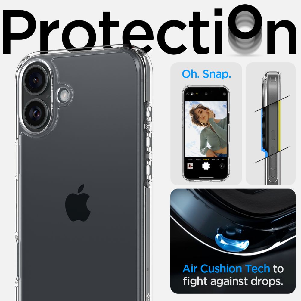 ETUI SPIGEN ULTRA HYBRID IPHONE 16 PLUS CRYSTAL CLEAR TRANSPARETNE