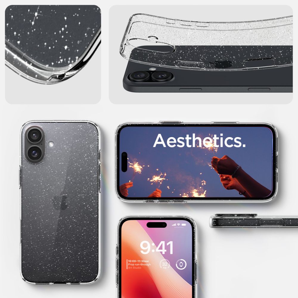 ETUI SPIGEN LIQUID CRYSTAL IPHONE 16 GLITTER CRYSTAL TRANSPARENTNO BROKATOWE