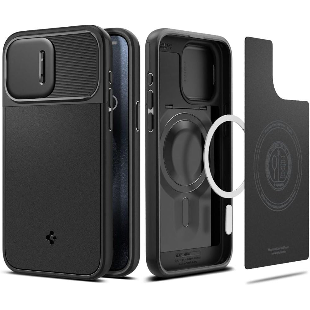 ETUI SPIGEN OPTIK ARMOR MAG MAGSAFE IPHONE 15 PRO BLACK CZARNE