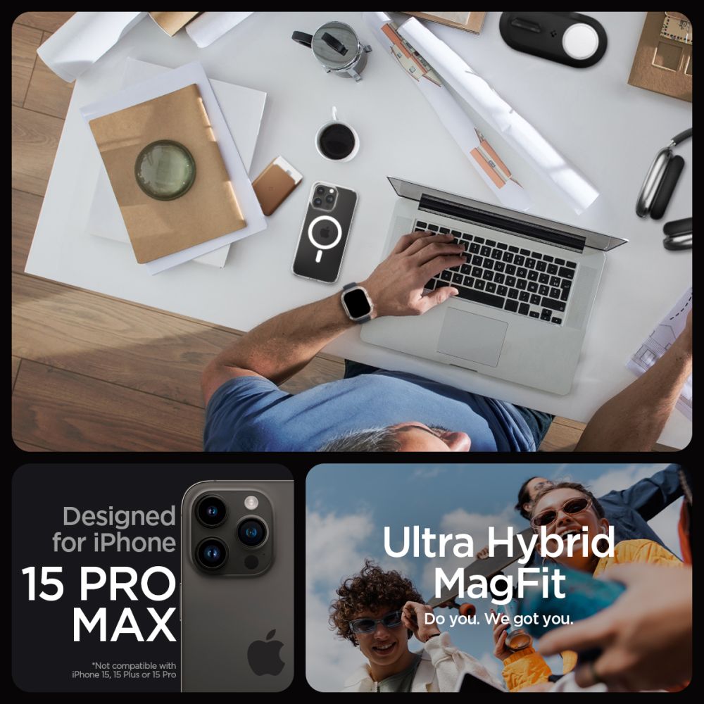 ETUI SPIGEN ULTRA HYBRID MAG MAGSAFE IPHONE 15 PRO MAX BIAŁE