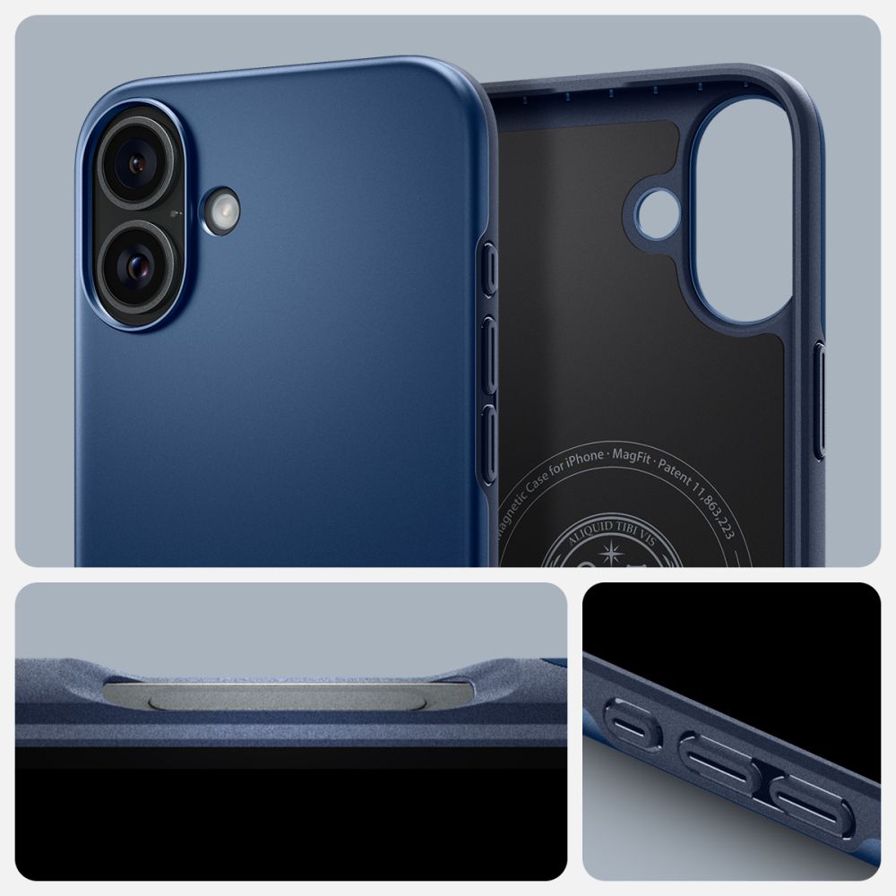 ETUI SPIGEN THIN FIT MAG MAGSAFE IPHONE 16 NAVY BLUE NIEBIESKIE