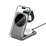 ŁADOWARKA INDUKCYJNA 3W1 TECH-PROTECT QI15W-A42 3IN1 MAGNETIC MAGSAFE WIRELESS CHARGER SZARA