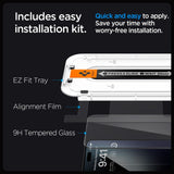SZKŁO HARTOWANE SPIGEN GLAS.TR ”EZ FIT” FC 2-PACK IPHONE 15 PRO MAX BLACK CZARNA RAMKA