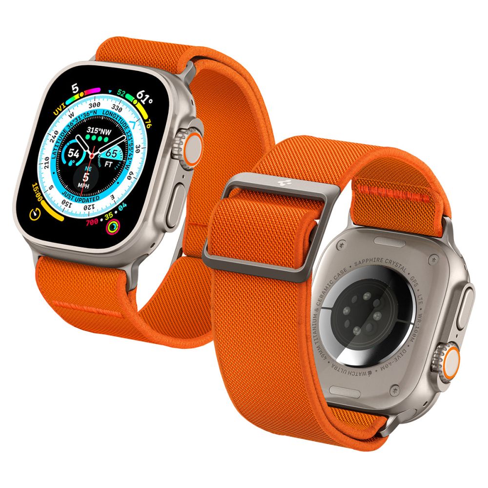 PASEK SPIGEN FIT LITE ULTRA APPLE WATCH 6 / 7 / 8 / 9 / 10 / SE / ULTRA 1 / 2 (44 / 45 / 46 / 49 MM) ORANGE POMARAŃCZOWY