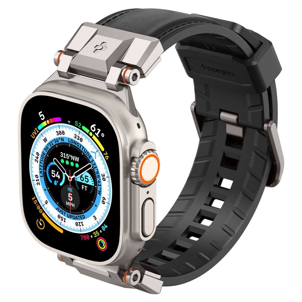 PASEK SPIGEN DURAPRO ARMOR PU APPLE WATCH 6 / 7 / 8 / 9 / 10 / SE / ULTRA 1 / 2 (44 / 45 / 46 / 49 MM) BLACK CZARNY