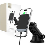 UCHWYT SAMOCHODOWY Z ŁADOWANIEM INDUKCYJNYM TECH-PROTECT MM15W-V2 MAGNETIC MAGSAFE DASHBOARD CAR MOUNT WIRELESS CHARGER 15W CZARNY
