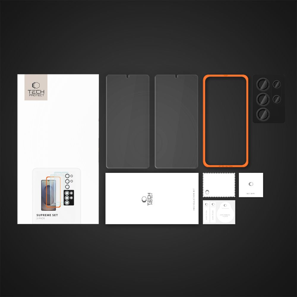 SZKŁO HARTOWANE TECH-PROTECT SUPREME SET 3-PACK SAMSUNG GALAXY S25 ULTRA CLEAR
