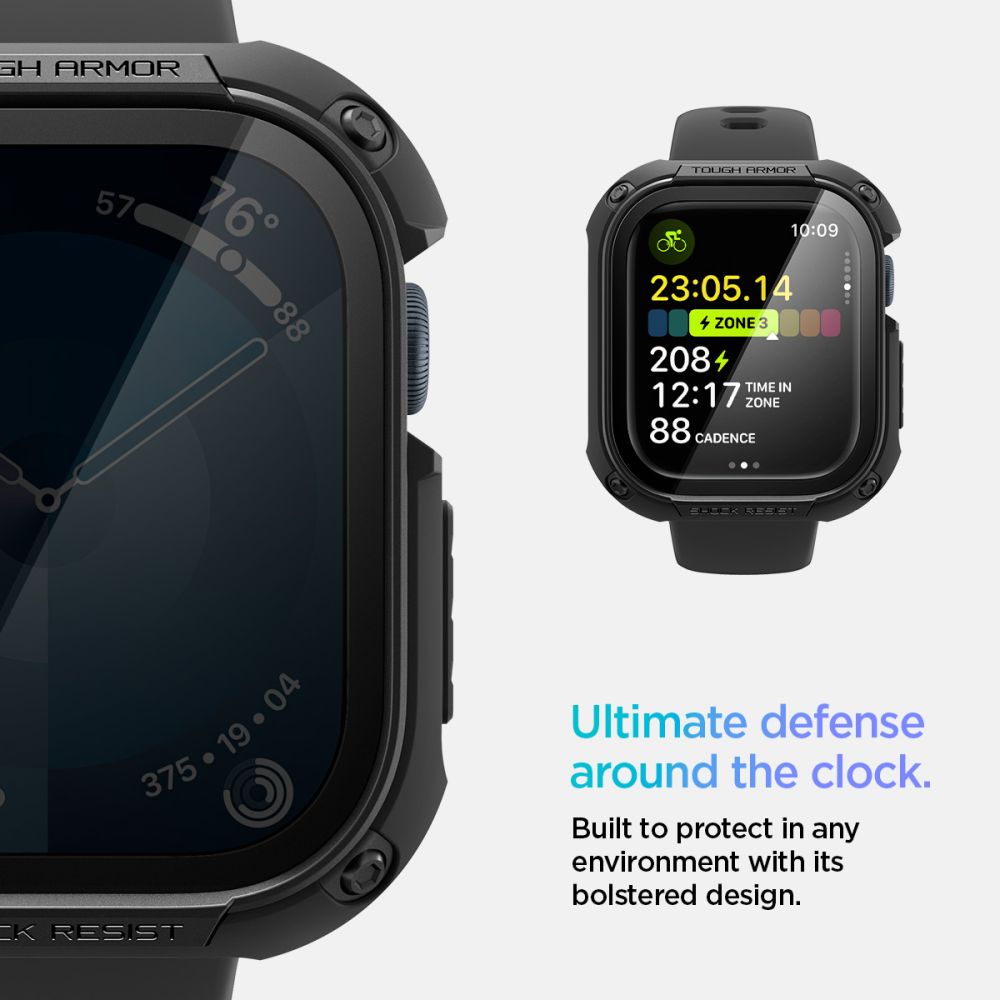 ETUI NAKŁADKA SPIGEN TOUGH ARMOR APPLE WATCH 10 (46 MM) CZARNE