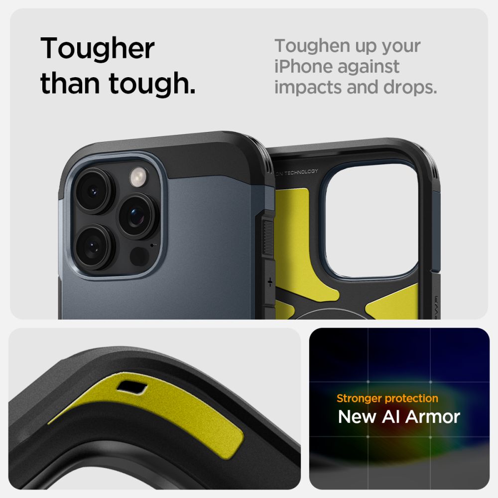 ETUI SPIGEN TOUGH ARMOR MAG MAGSAFE IPHONE 16 PRO MAX METAL SLATE CIEMNOSZARE