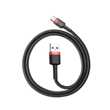 BASEUS KABEL CAFULE USB - USB-C 0,5 M 3A CZERWONO-CZARNY