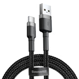 BASEUS KABEL CAFULE USB - USB-C 0,5 M 3A SZARO-CZARNY