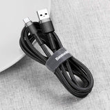 BASEUS KABEL CAFULE USB - USB-C 0,5 M 3A SZARO-CZARNY