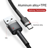 BASEUS KABEL CAFULE USB - USB-C 0,5 M 3A SZARO-CZARNY