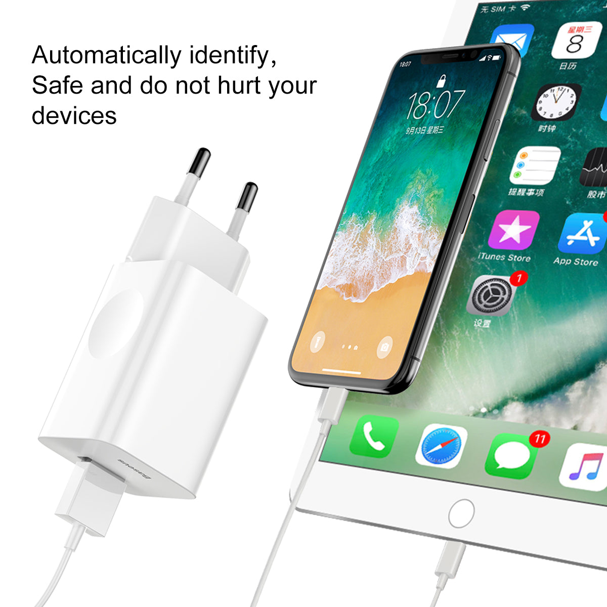 BASEUS ŁADOWARKA SIECIOWA QC 3.0 1X USB 3A BIAŁA