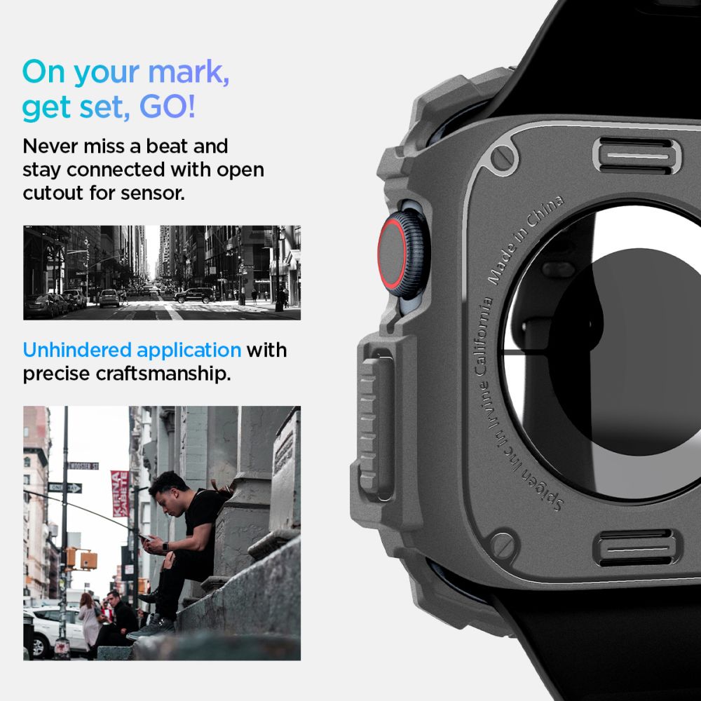 ETUI NAKŁADKA SPIGEN RUGGED ARMOR APPLE WATCH 10 (46 MM) DARK GREY SZARE