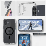 ETUI SPIGEN ULTRA HYBRID MAG MAGSAFE IPHONE 16 TRANSPARETNO CZARNE