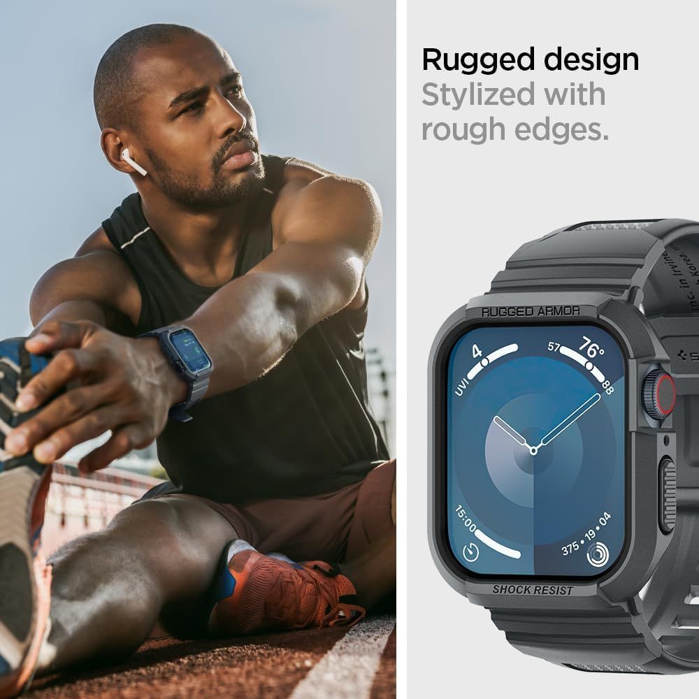PASEK SPIGEN RUGGED ARMOR ”PRO” APPLE WATCH 4 / 5 / 6 / 7 / 8 / 9 / SE (44 / 45 MM) SZARY