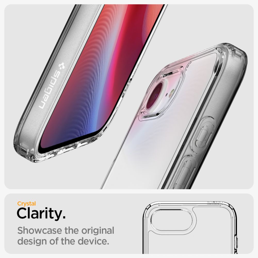 ETUI SPIGEN ULTRA HYBRID IPHONE 16E CRYSTAL CLEAR TRANSPARENTNE