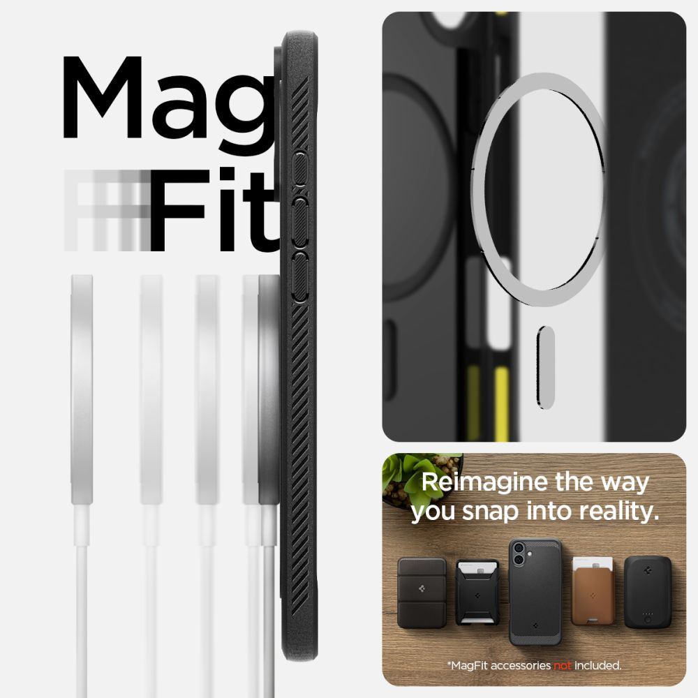 ETUI SPIGEN RUGGED ARMOR MAG MAGSAFE IPHONE 16 PLUS CZARNE