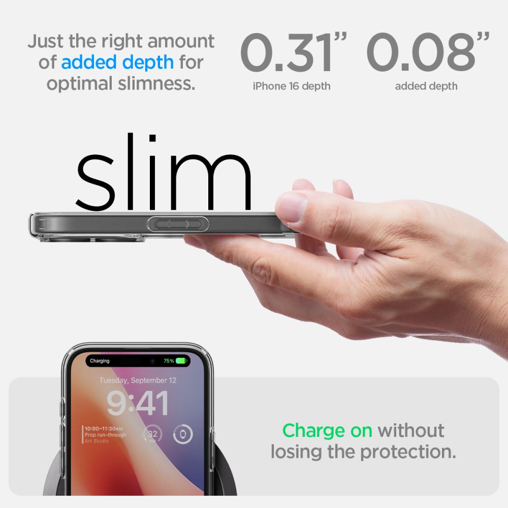 ETUI SPIGEN ULTRA HYBRID IPHONE 16 PLUS CRYSTAL CLEAR TRANSPARETNE