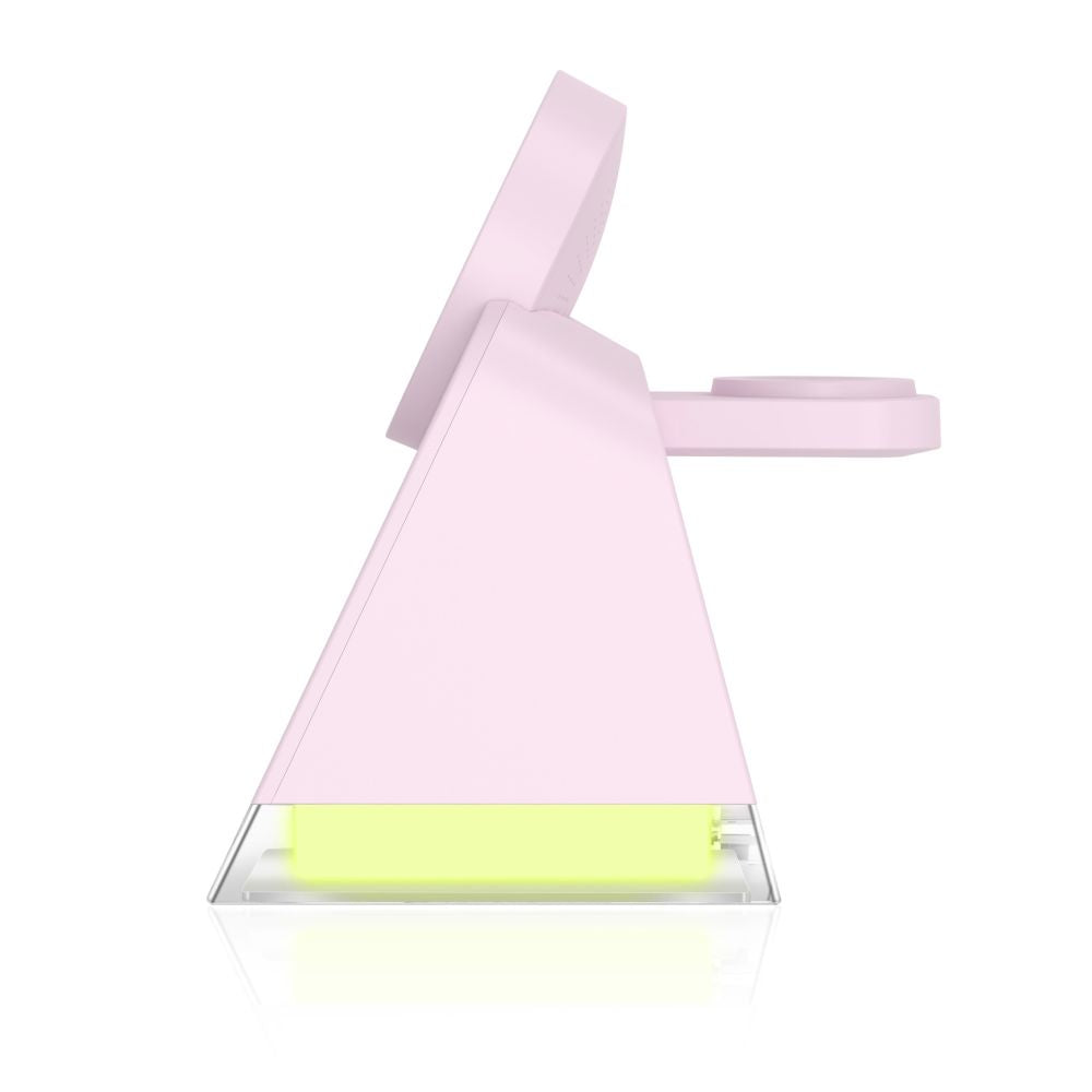 ŁADOWARKA INDUKCYJNA TECH-PROTECT QI15W-A43 3IN1 MAGNETIC MAGSAFE WIRELESS CHARGER RÓŻOWA