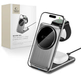 ŁADOWARKA INDUKCYJNA 3W1 TECH-PROTECT QI15W-A42 3IN1 MAGNETIC MAGSAFE WIRELESS CHARGER SZARA